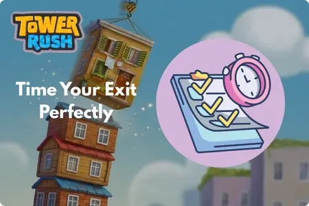 Optimal Timing for Securing Results in Tower Rush