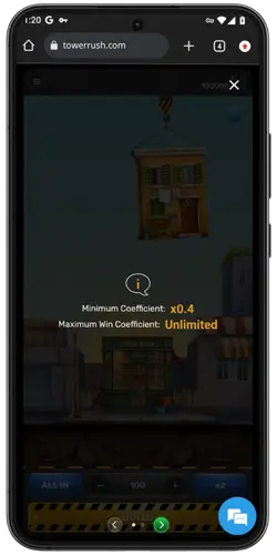 Tower Rush Info Screen